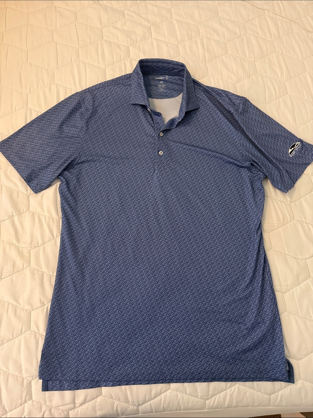 johnnie-O Navy Microprint Polo